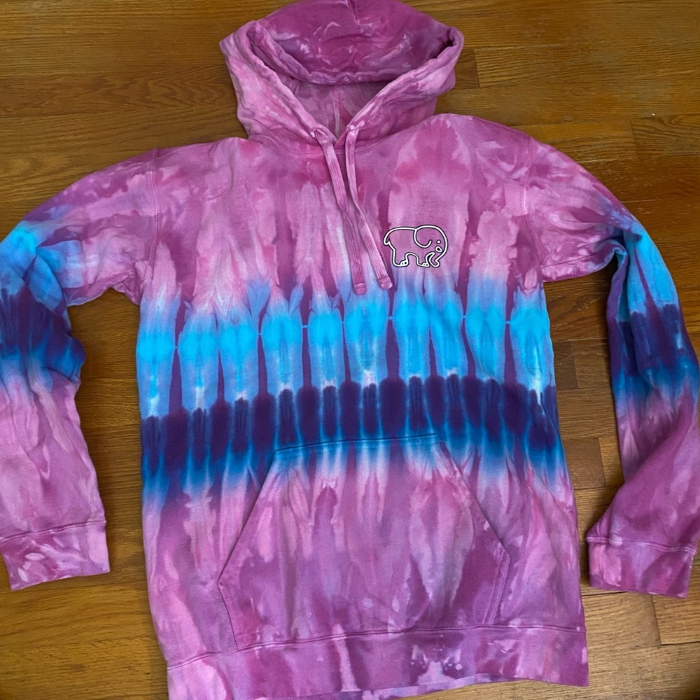 Ivory Ella Pink and Blue Tie-Dye Elephant Hoodie